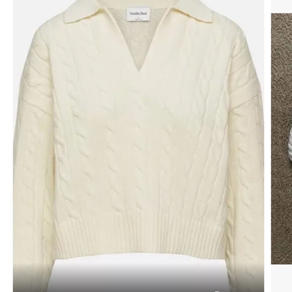 Aritzia Sunday Best Cable knit sweater cream white - Picture 3 of 6